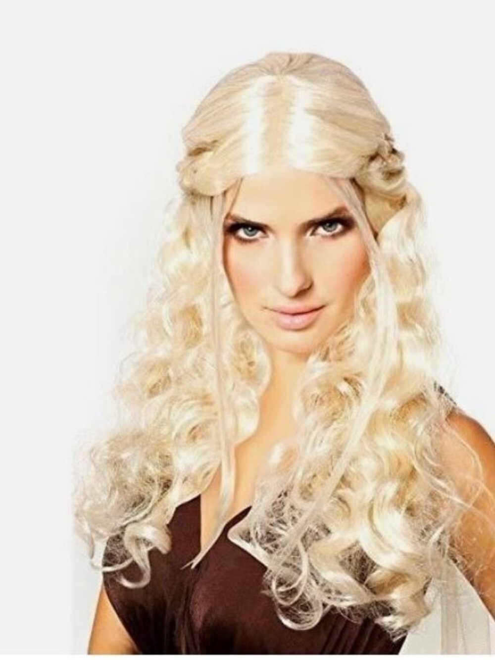 Dragon Princess Wig Platinum Blonde Synthetic Hair Character Costume Wig